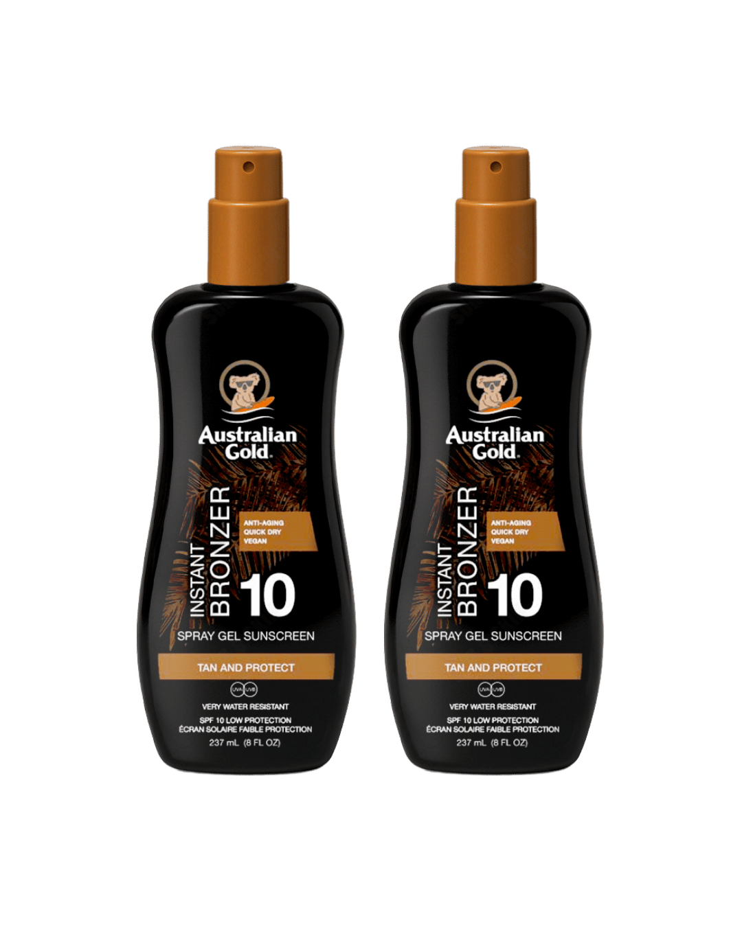 Australian Gold Spray Gel With Instant Bronzer SPF 10 237ml - 2 Pack Saver