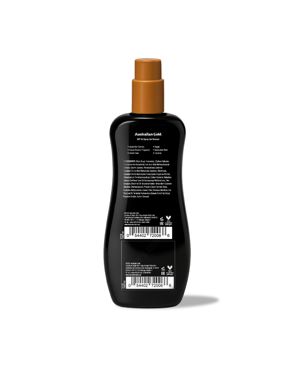 Australian Gold SPF 50 Spray Gel With Bronzer 237ml