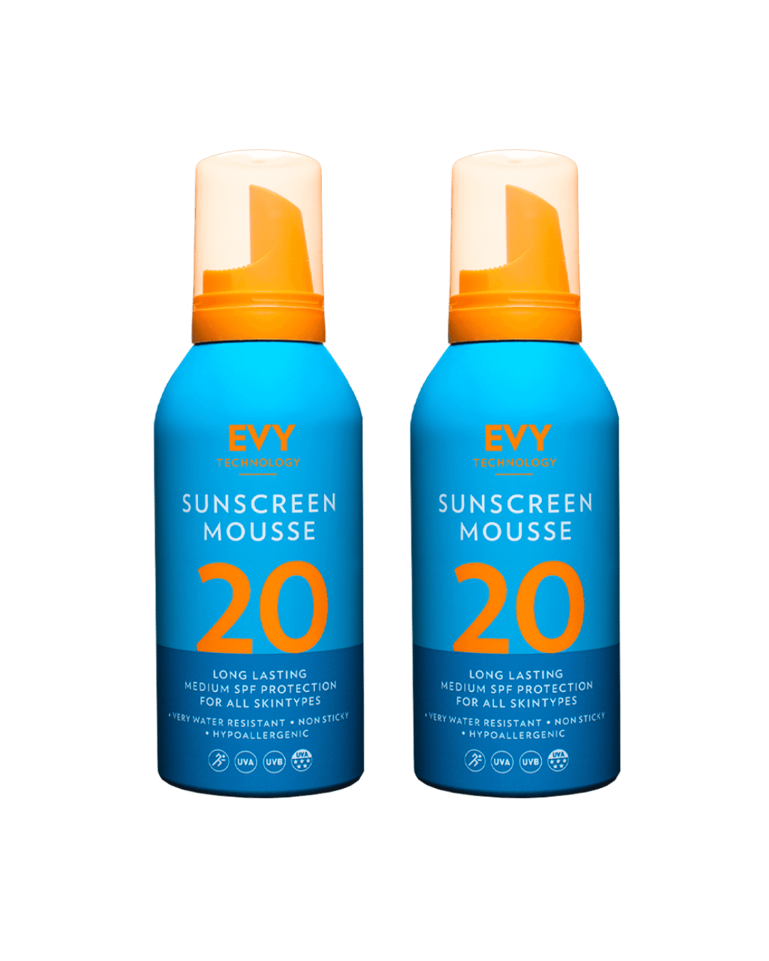 EVY Sunscreen Mousse SPF 20 150ml - 2 Pack Saver