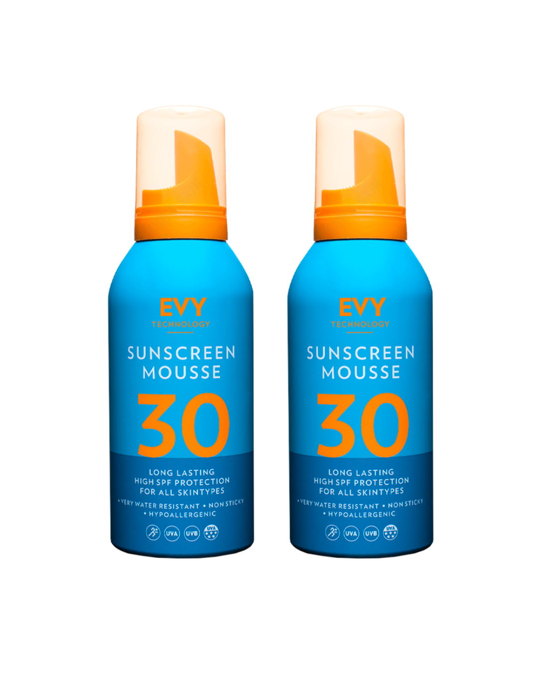 EVY Sunscreen Mousse SPF 30 100ml - 2 Pack Saver