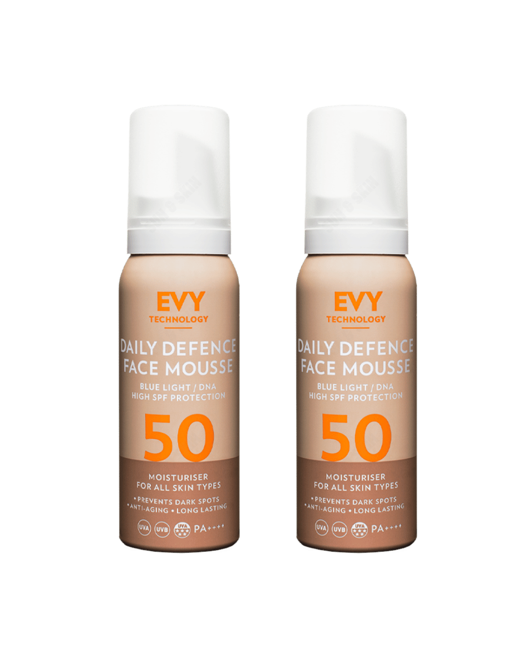 EVY Daily Defence Mousse SPF 50+ 75ml - 2 Pack Saver