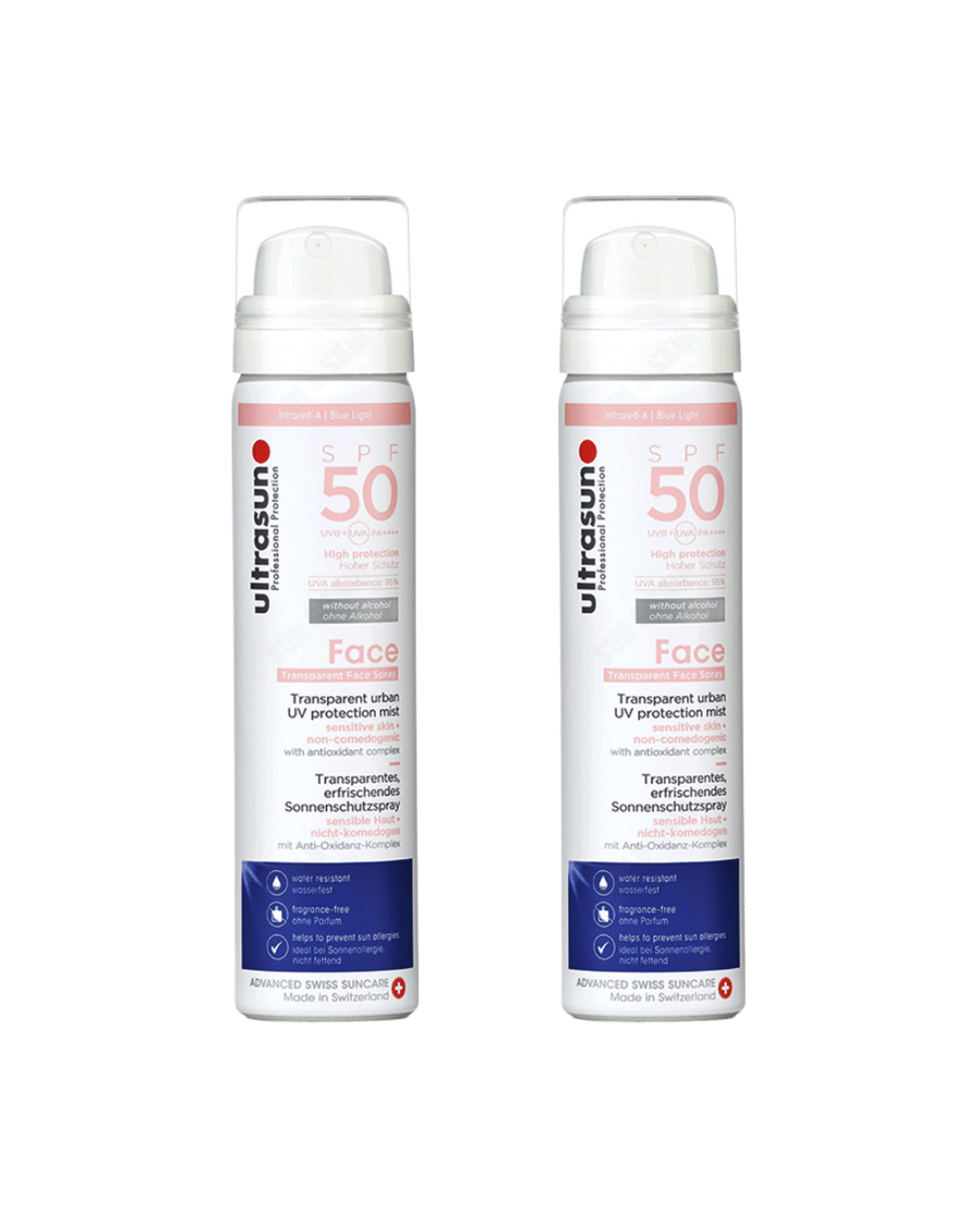 Ultrasun UV Face & Scalp Mist SPF 50 75ml - 2 Pack Saver