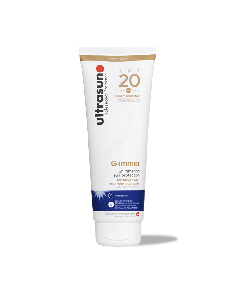 Ultrasun Sensitive Glimmer Sun Protection SPF 20 250ml