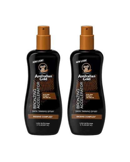 Australian Gold Dark Tanning Accelerator Spray Gel With Instant Bronzer 237ml - 2 Pack Saver