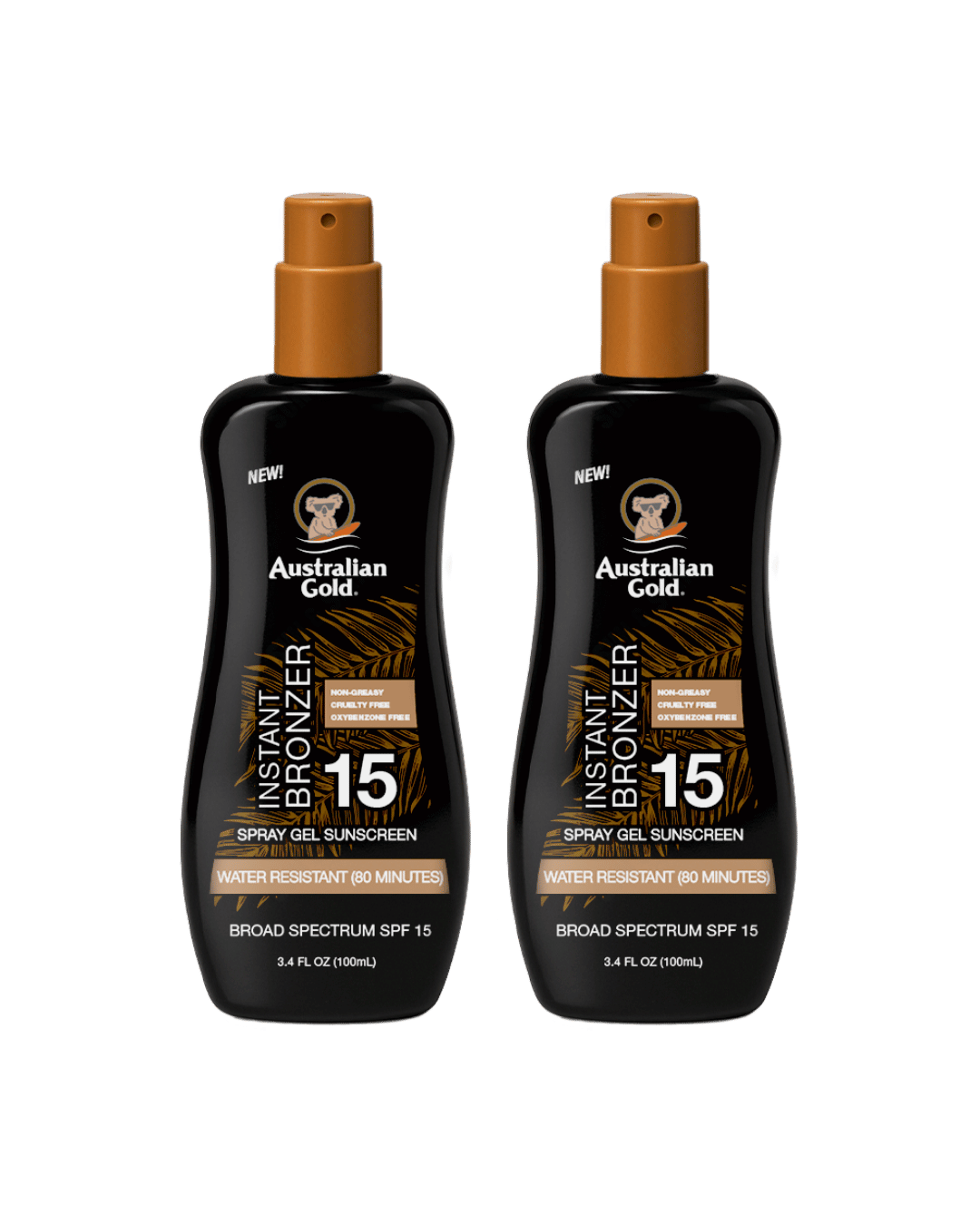 Australian Gold Spray Gel With Instant Bronzer SPF 15 237ml - 2 Pack Saver