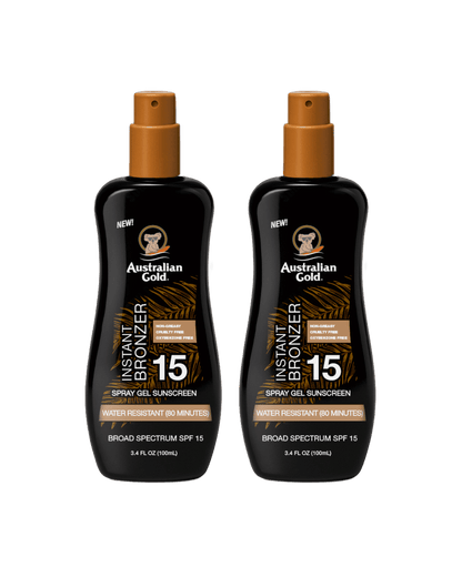 Australian Gold Spray Gel With Instant Bronzer SPF 15 237ml - 2 Pack Saver
