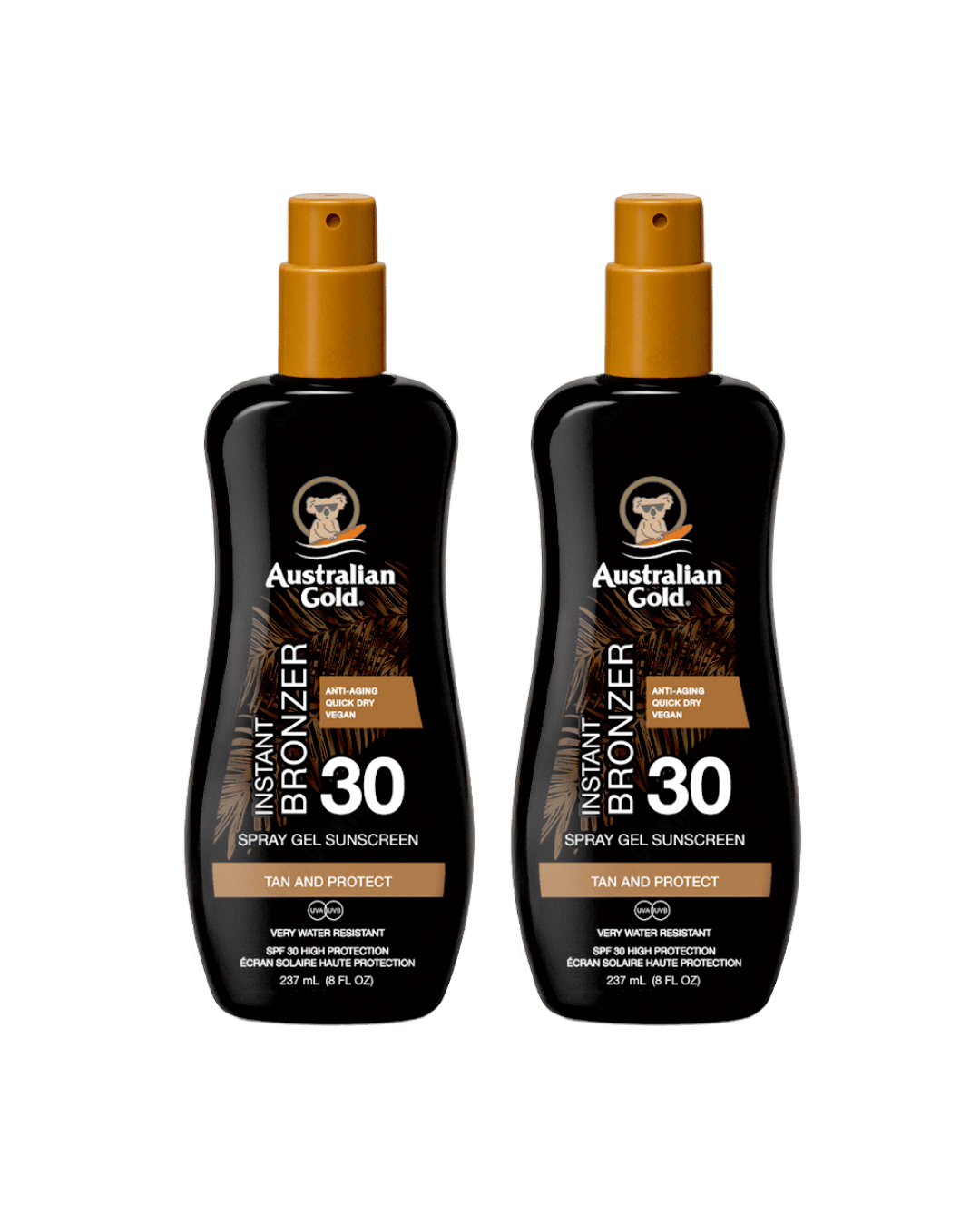 Australian Gold Spray Gel With Instant Bronzer SPF 30 237ml - 2 Pack Saver
