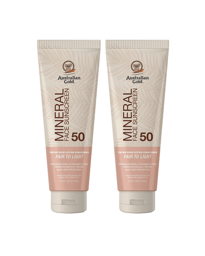 Australian Gold Botanical Tinted Mineral Face Lotion SPF 50 - Fair/Light 88ml - 2 Pack Saver
