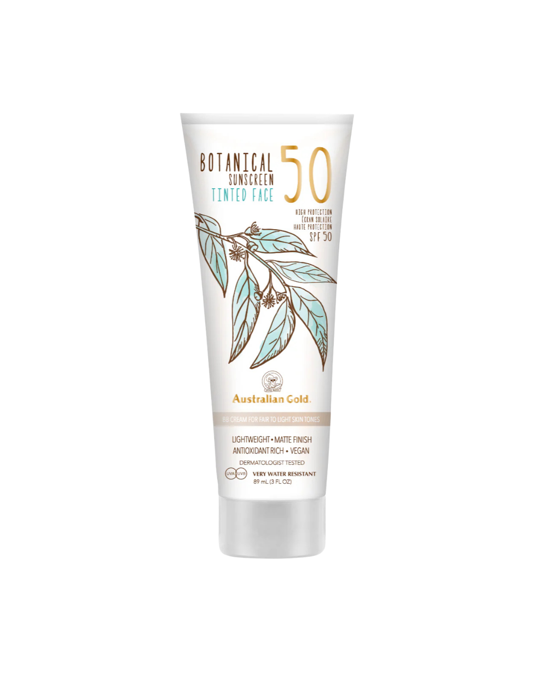 Australian Gold Botanical Tinted Mineral Face Lotion SPF 50 - Fair to Light 89ml