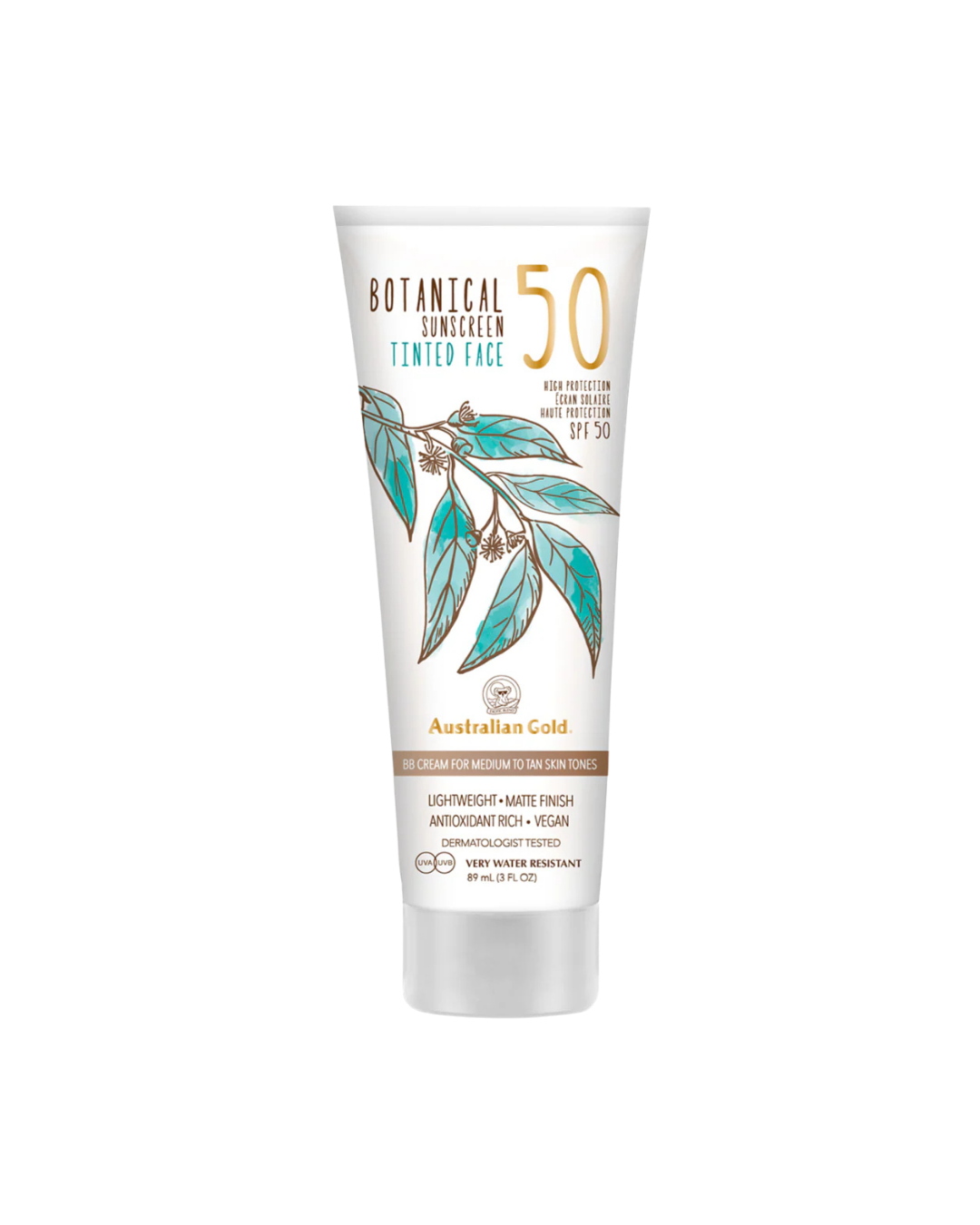 Australian Gold Botanical Tinted Mineral Face Lotion SPF 50 - Medium to Tan 89ml