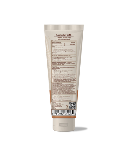 Australian Gold Mineral SPF 50 Tinted Face Medium to Tan 88ml - 2 Pack Saver