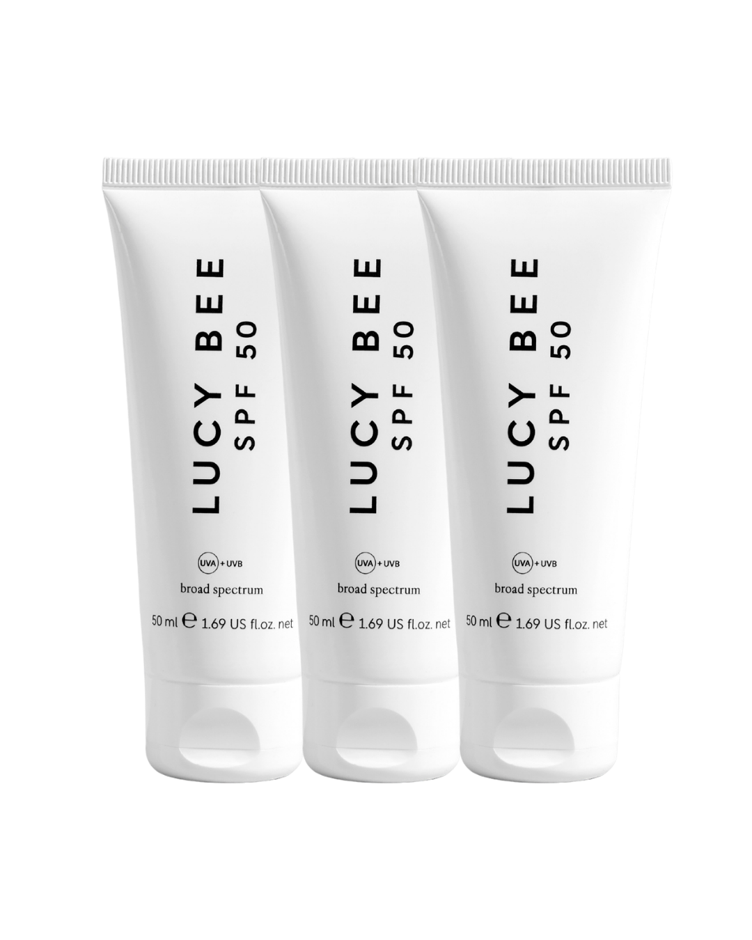 Lucy Bee SPF 50 Face Sunscreen 50ml - 3 Pack Saver Bundle