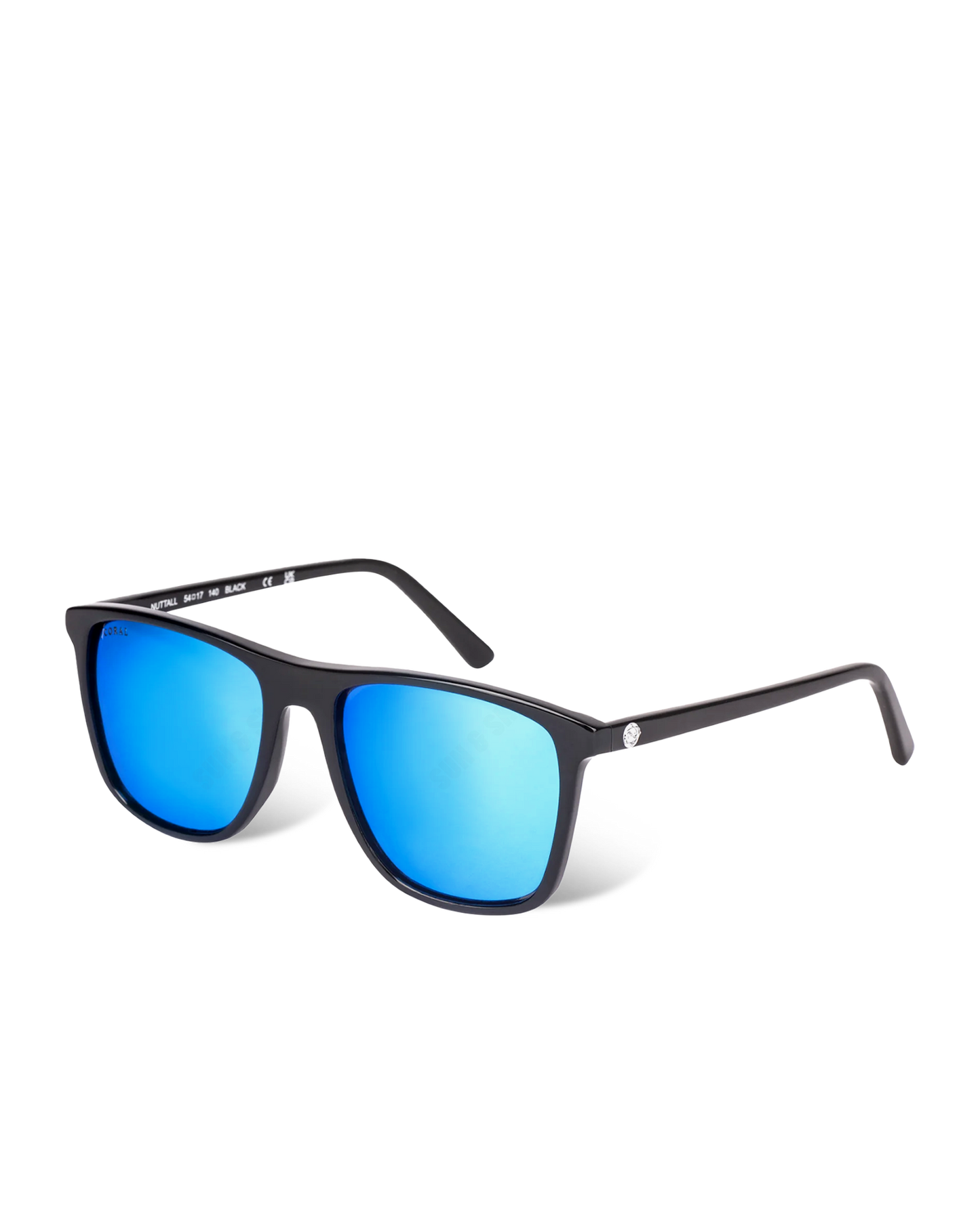 Coral Eyewear Nuttall Sunglasses - Black with Blue Polarised Lens