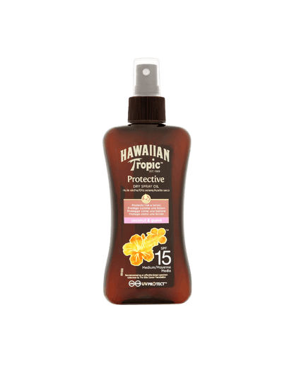 Hawaiian Tropic Glowing Protection Oil Spray SPF 15 200ml