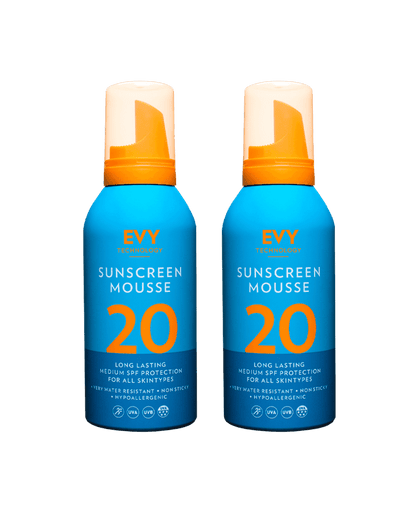 EVY Sunscreen Mousse SPF 20 150ml - 2 Pack Saver