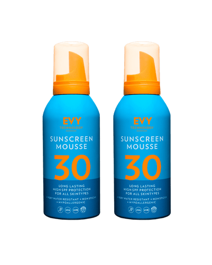 EVY Sunscreen Mousse SPF 30 150ml - 2 Pack Saver