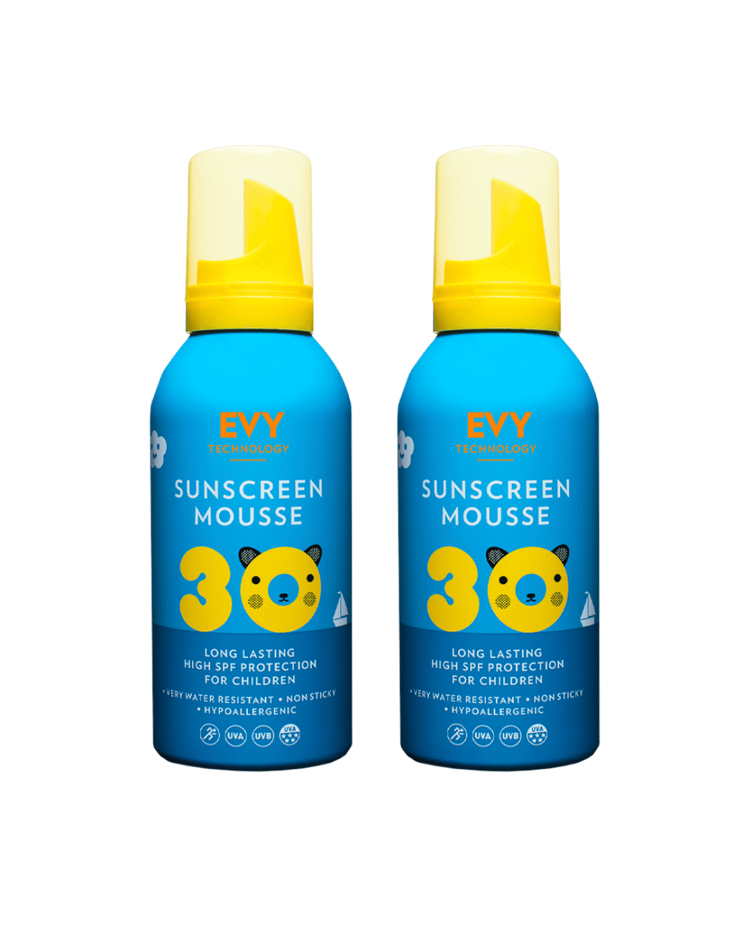 EVY Kids Sunscreen Mousse SPF 30 150ml - 2 Pack Saver
