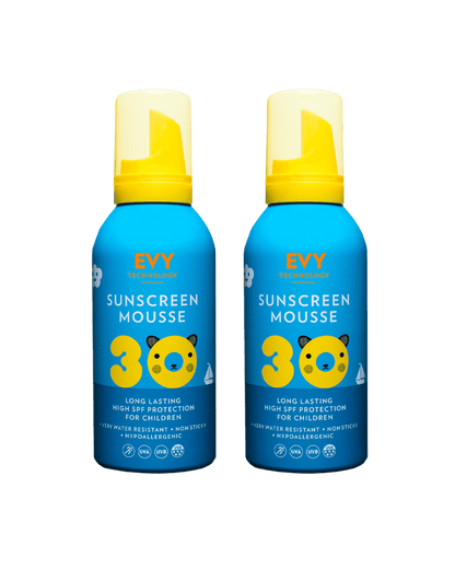EVY Kids Sunscreen Mousse SPF 30 150ml - 2 Pack Saver