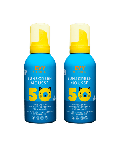 EVY Kids Sunscreen Mousse SPF 50 150ml - 2 Pack Saver