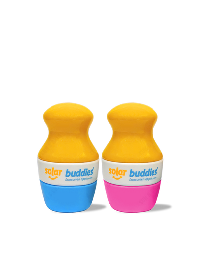 Solar Buddies Refillable Sunscreen Applicator Duo Pack Blue And Pink