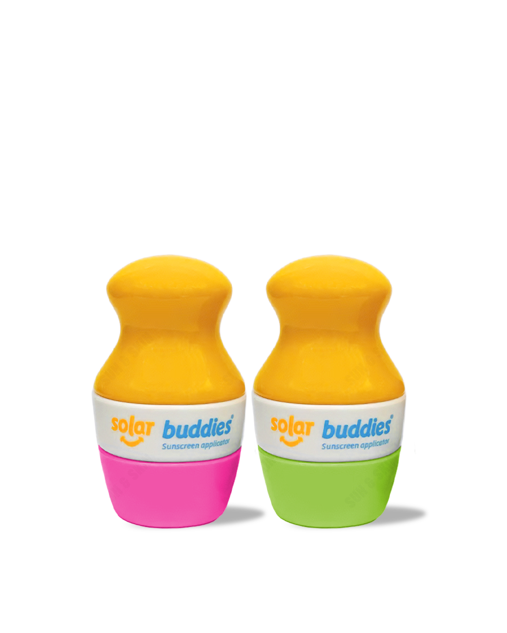 Solar Buddies Refillable Sunscreen Applicator Duo Pack Pink & Green
