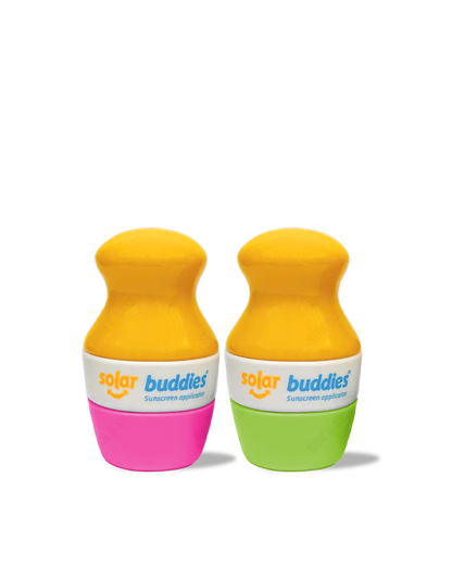 Solar Buddies Refillable Sunscreen Applicator Duo Pack Pink & Green