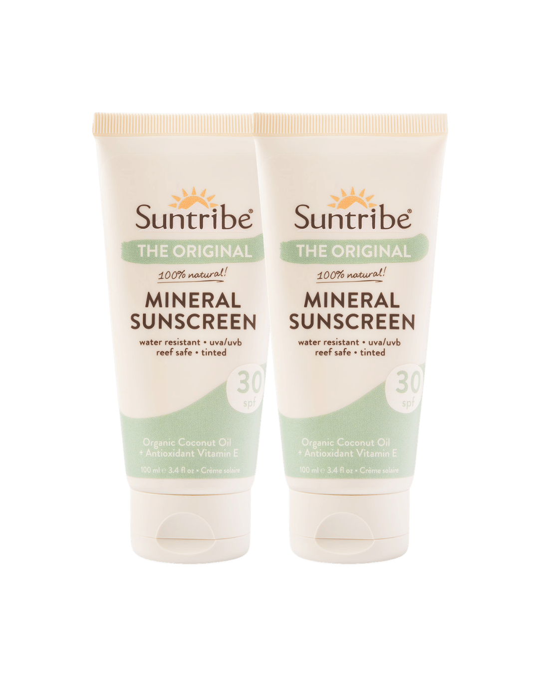 Suntribe Natural Mineral Sunscreen Lotion SPF 30 100ml - 2 Pack Saver