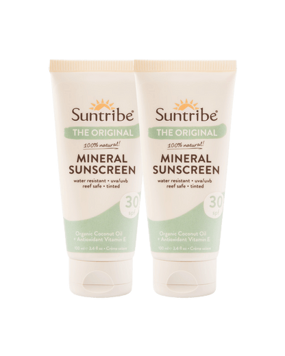 Suntribe Natural Mineral Sunscreen Lotion SPF 30 100ml - 2 Pack Saver