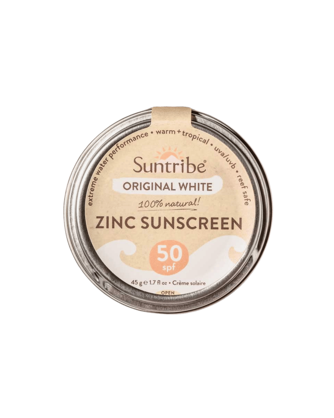 Suntribe Natural Mineral Face & Sport Zinc Sunscreen Original White SPF 50 45g