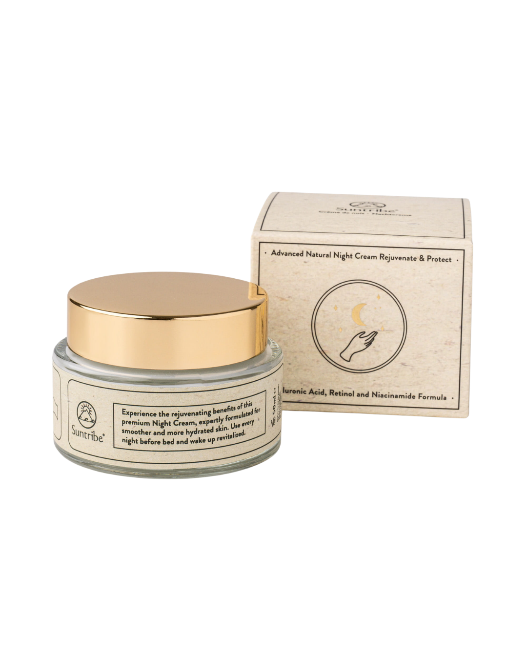 Suntribe Natural Night Cream with Hyaluronic Acid, Niacinamide & Retinol 50ml