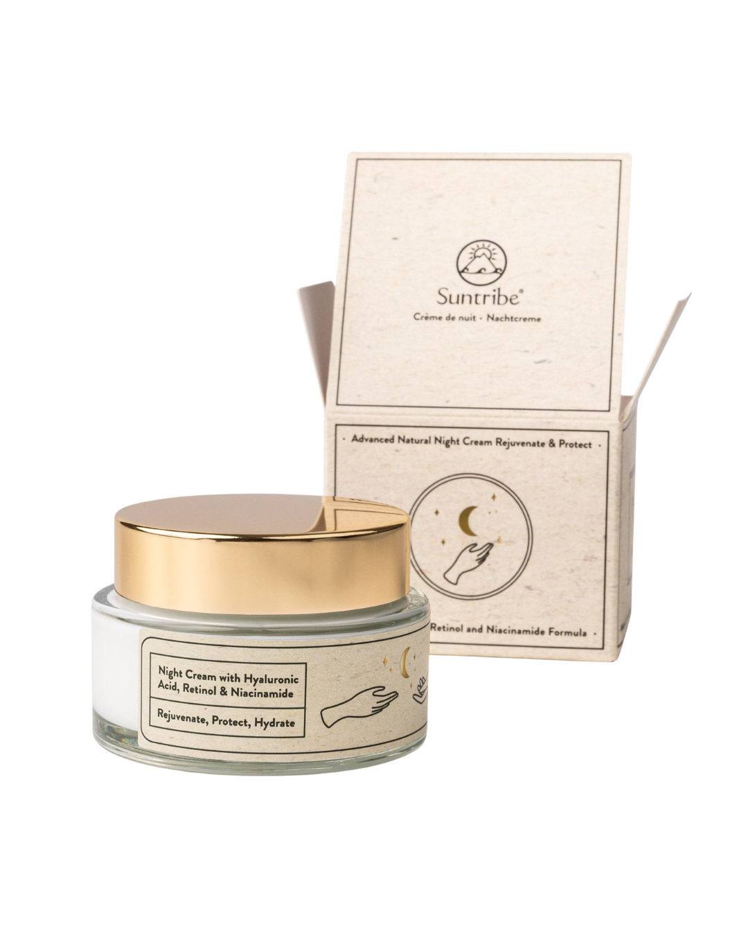 Suntribe Natural Night Cream with Hyaluronic Acid, Niacinamide & Retinol 50ml