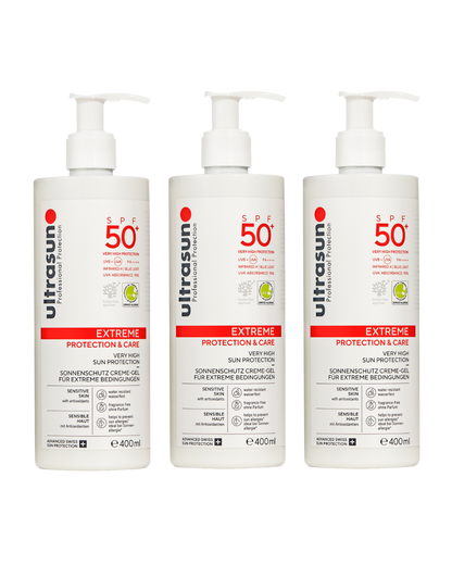 Ultrasun Ultra Sensitive Very High SPF 50+ Extreme Sunscreen 400ml - 3 Pack Saver