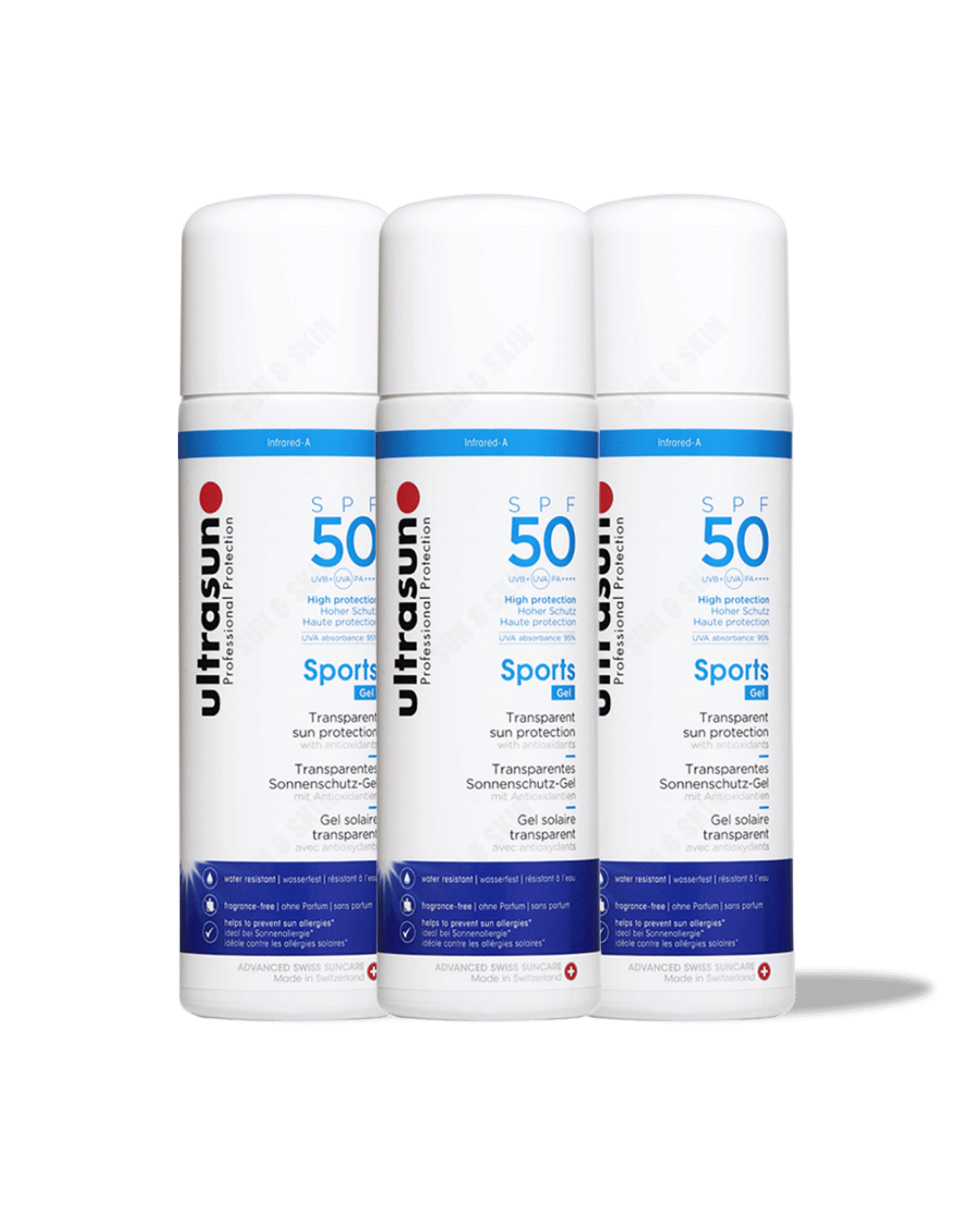 Ultrasun Sports Gel SPF 50 200ml - 3 Pack Saver
