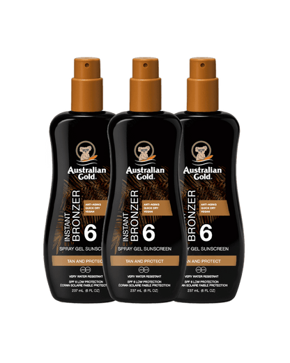 Australian Gold Spray Gel With Instant Bronzer SPF 6 237ml - 3 Pack Saver