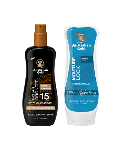 Australian Gold Spray Gel with Instant Bronzer SPF 15 Bundle 237ml