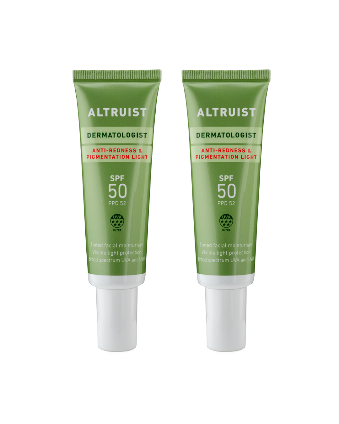 Altruist Anti-Redness & Pigmentation Light Tinted Facial Cream SPF 50 30ml - 2 Pack Saver