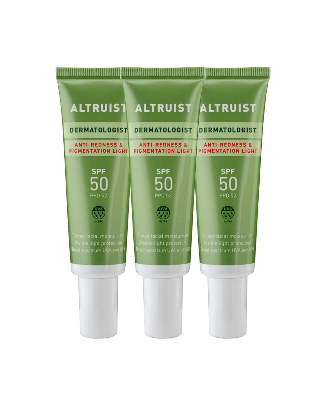 Altruist Anti-Redness & Pigmentation Light Tinted Facial Cream SPF 50 30ml - 3 Pack Saver